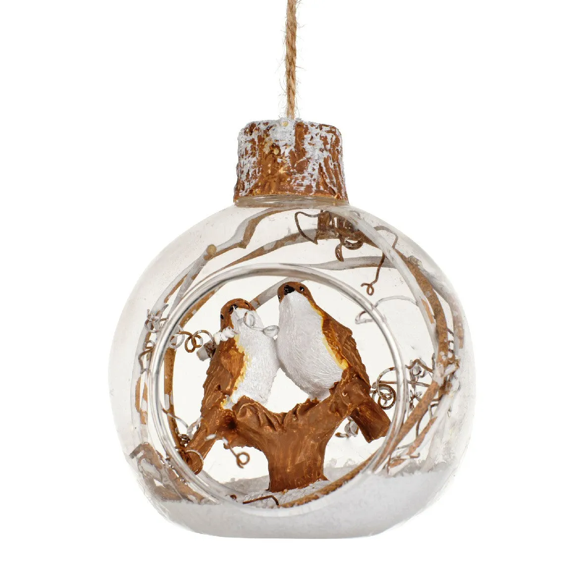 Decoris 9cm Bird in Glass Bauble (Choice of 3)
