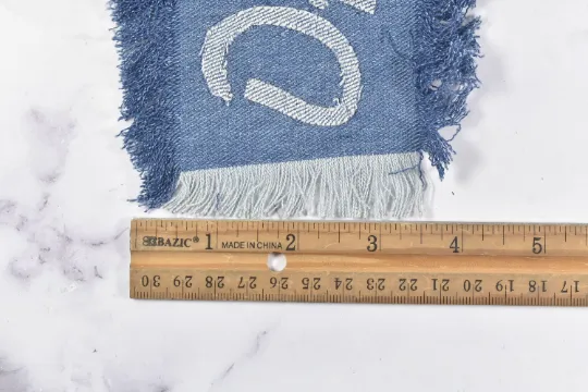 Denim "DESTROY" Applique 9 " x 4.50" | Embroidered Applique | Applique for Bags, Shirts, Jeans, Jackets, Hats, and Backpacks |