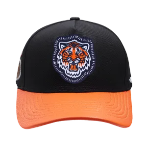 DETROIT TIGERS DIY PICK STITCH LEATHER PINCH FRONT STRAPBACK (BLACK)