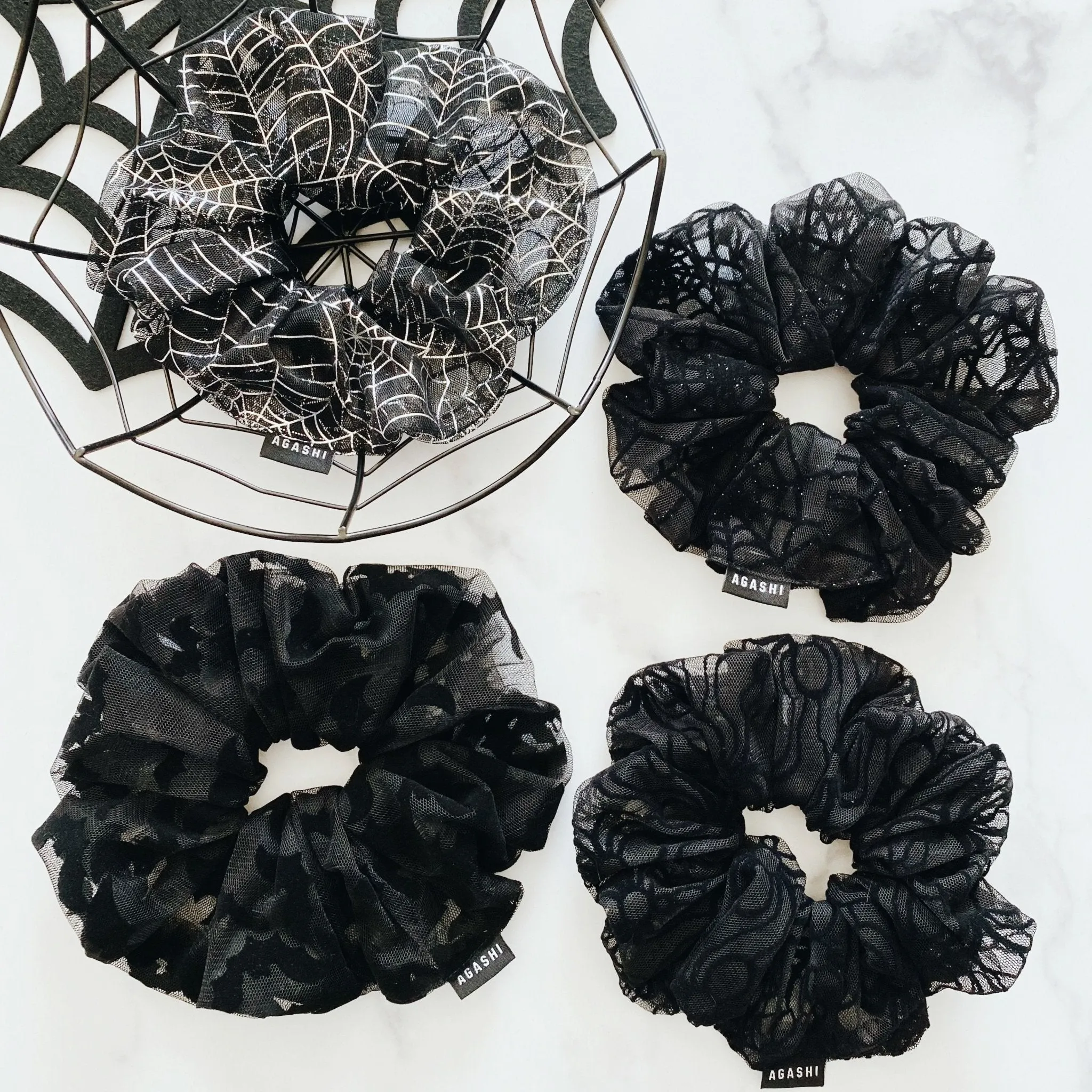 DIY Kit or Made to Order Spiderweb Scrunchies