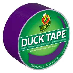 Duck 283138 Duct Tape, 20 yd L, 1.88 in W, Vinyl Backing, Purple :ROLL: QUANTITY: 1
