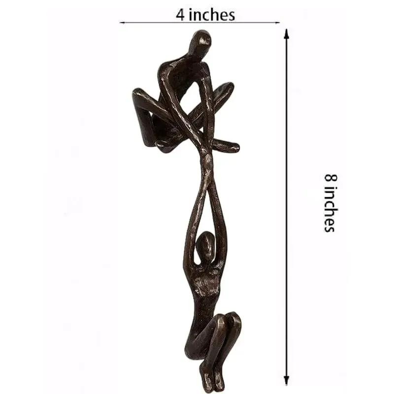 Enduring Love: Man Lifting Woman Figurine Sculpture for Creative Desktop Decor and Artistic Home Ornament