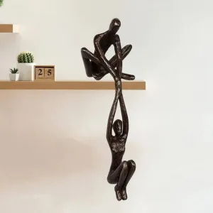 Enduring Love: Man Lifting Woman Figurine Sculpture for Creative Desktop Decor and Artistic Home Ornament