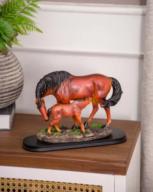 'Equine Nurturing' A Horse Feeding Figurine