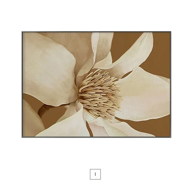 Exotic Floral White Petal Wall Art Fine Art Canvas Prints Modern Abstract Botanical Pictures For Living Room Dining Room Home Office Decor