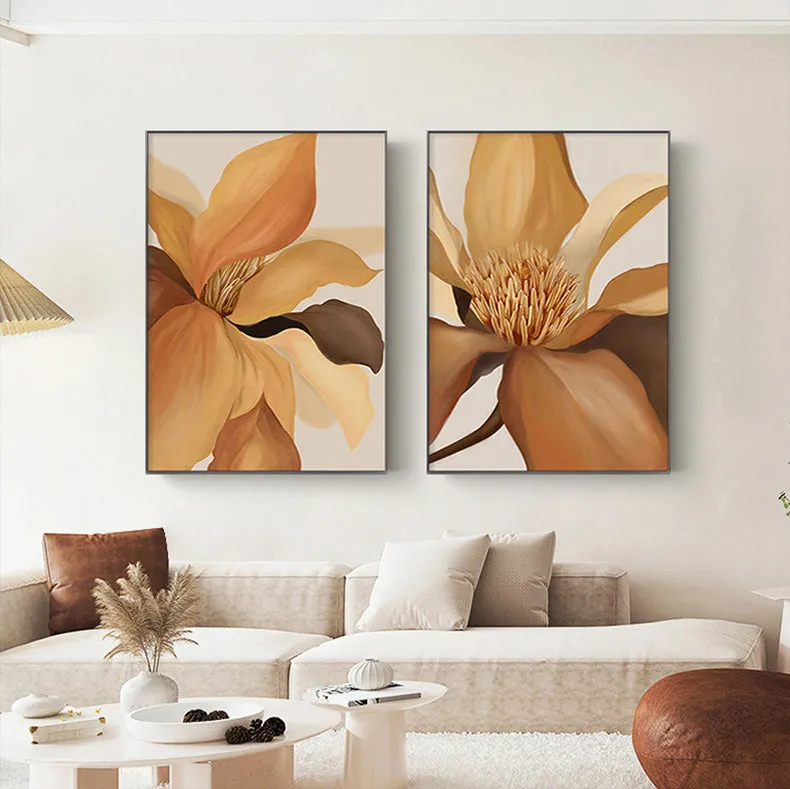 Exotic Floral White Petal Wall Art Fine Art Canvas Prints Modern Abstract Botanical Pictures For Living Room Dining Room Home Office Decor