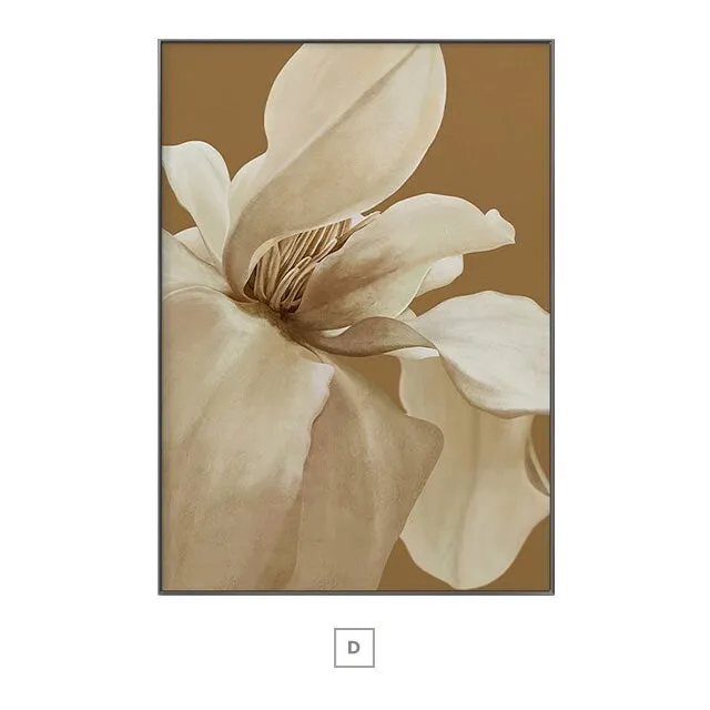 Exotic Floral White Petal Wall Art Fine Art Canvas Prints Modern Abstract Botanical Pictures For Living Room Dining Room Home Office Decor