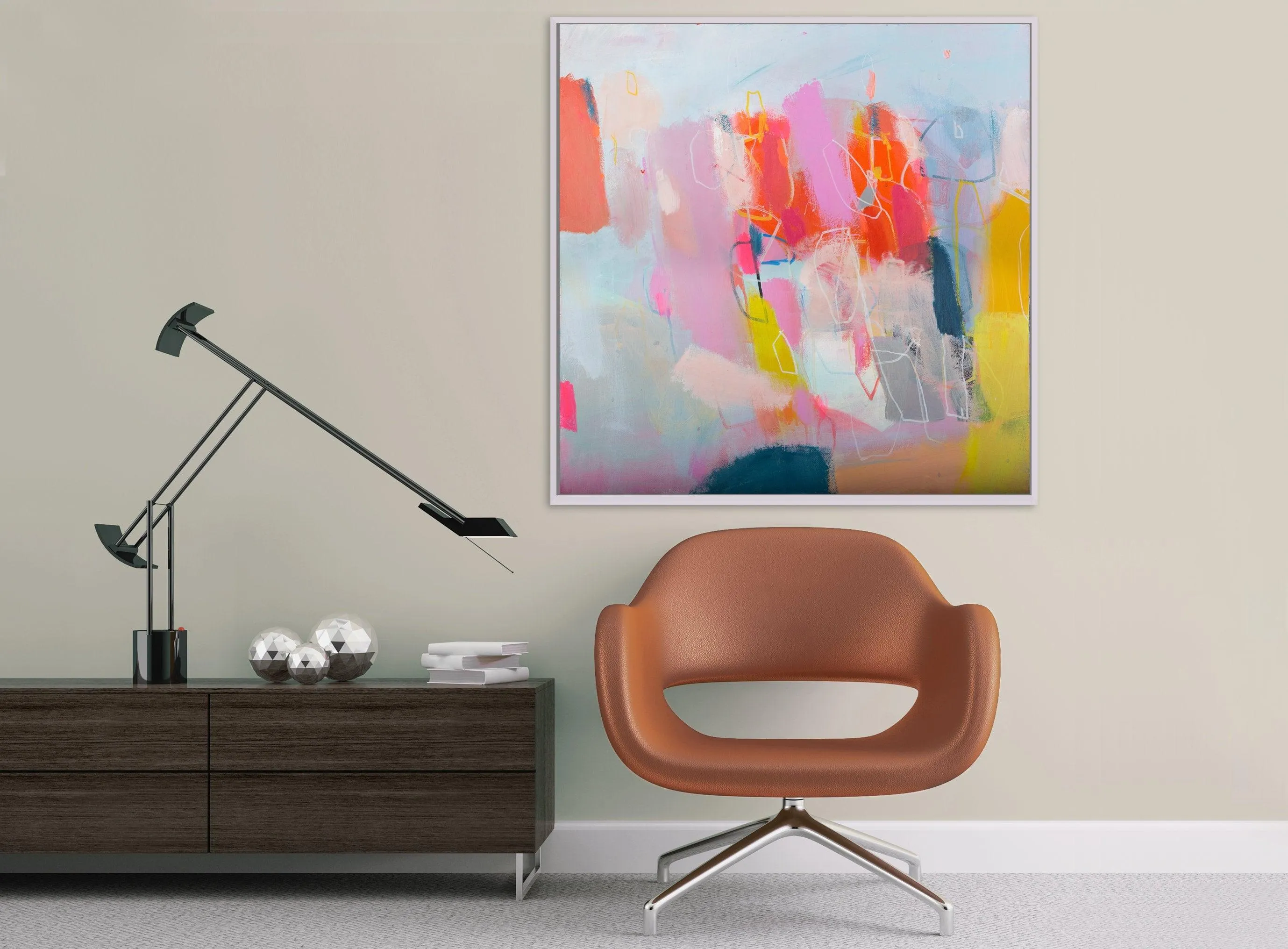 extra large colorful abstract modern wall art pop art abstract original painting by Camilo Mattis