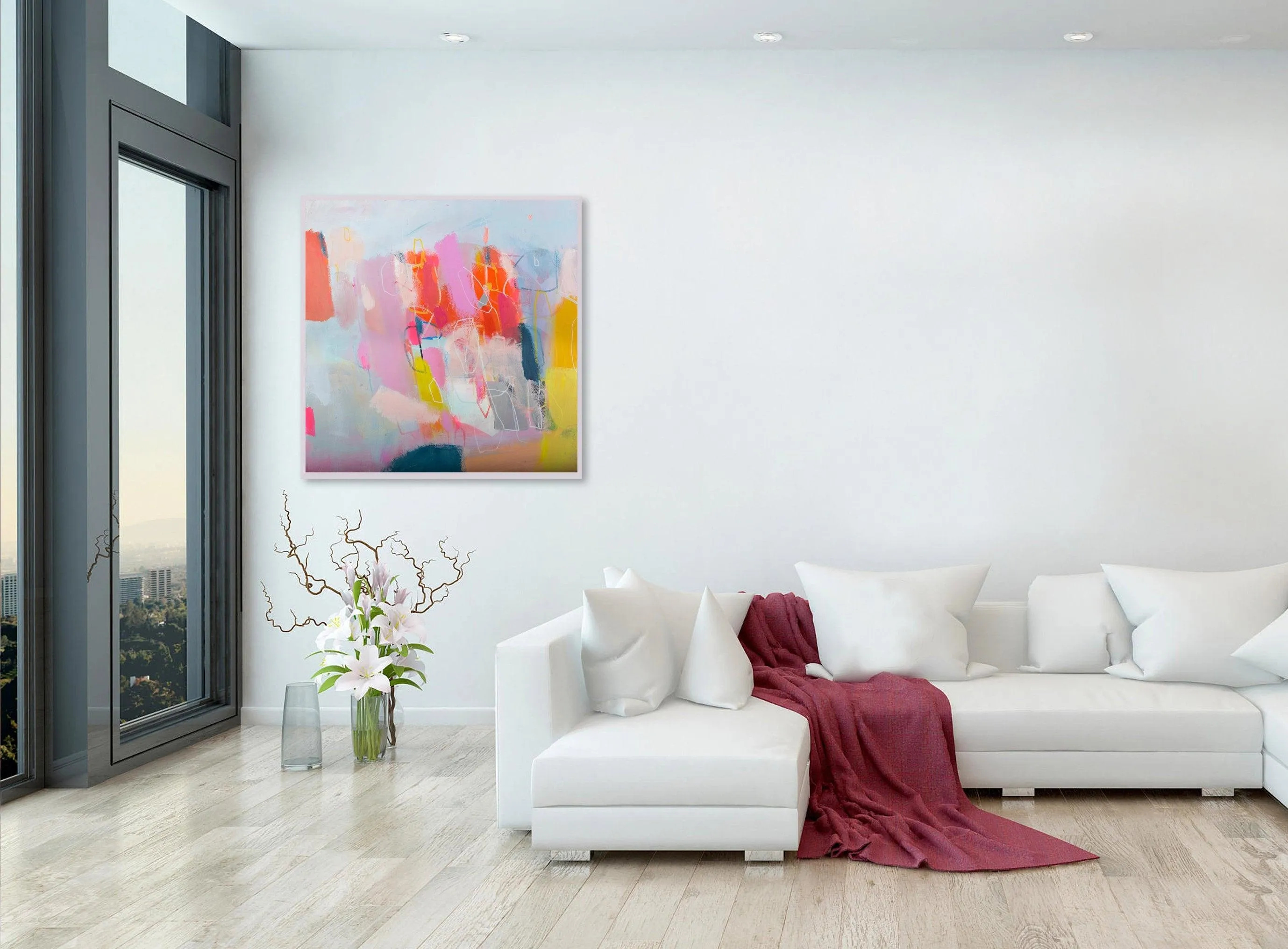 extra large colorful abstract modern wall art pop art abstract original painting by Camilo Mattis