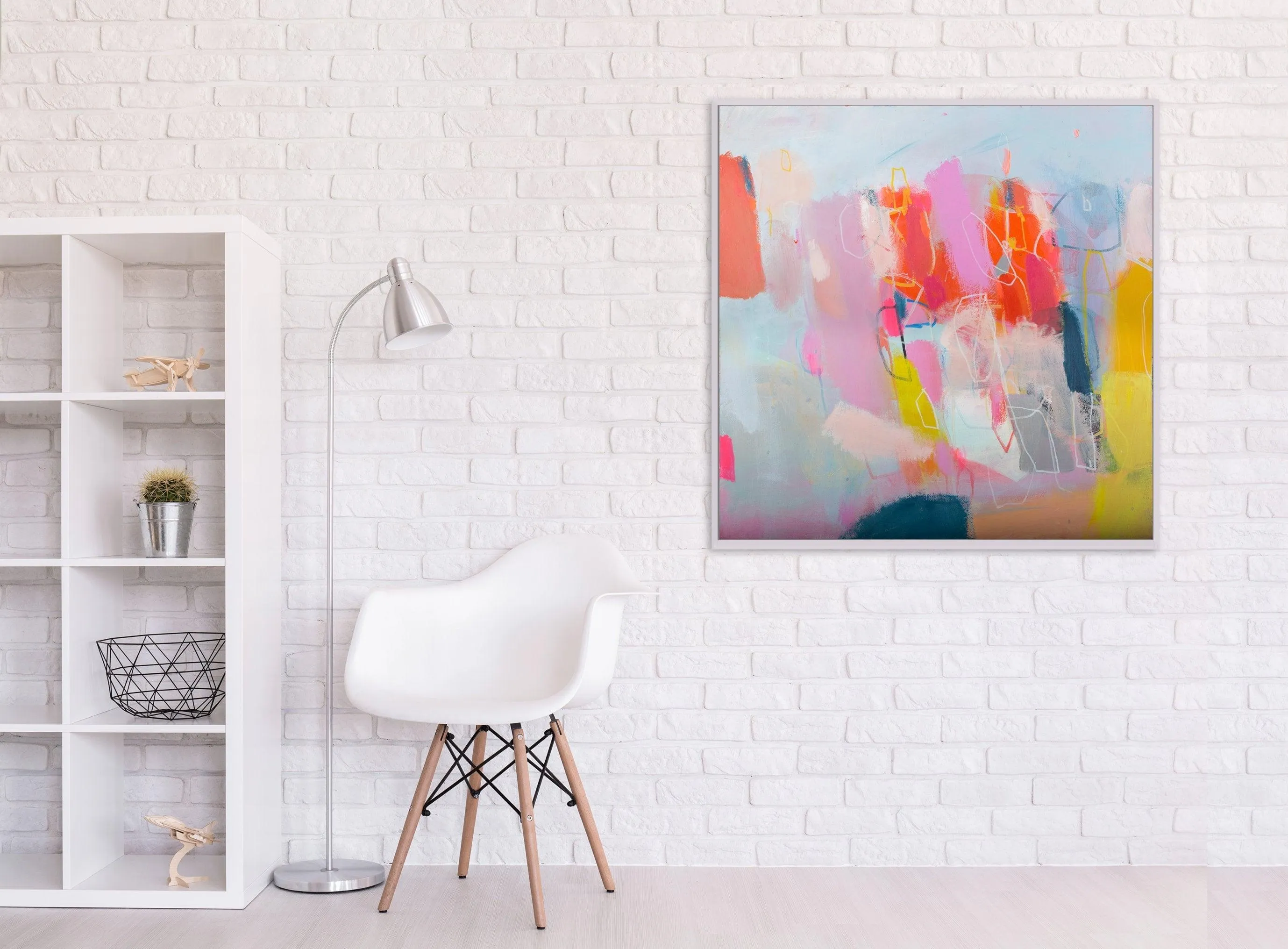 extra large colorful abstract modern wall art pop art abstract original painting by Camilo Mattis