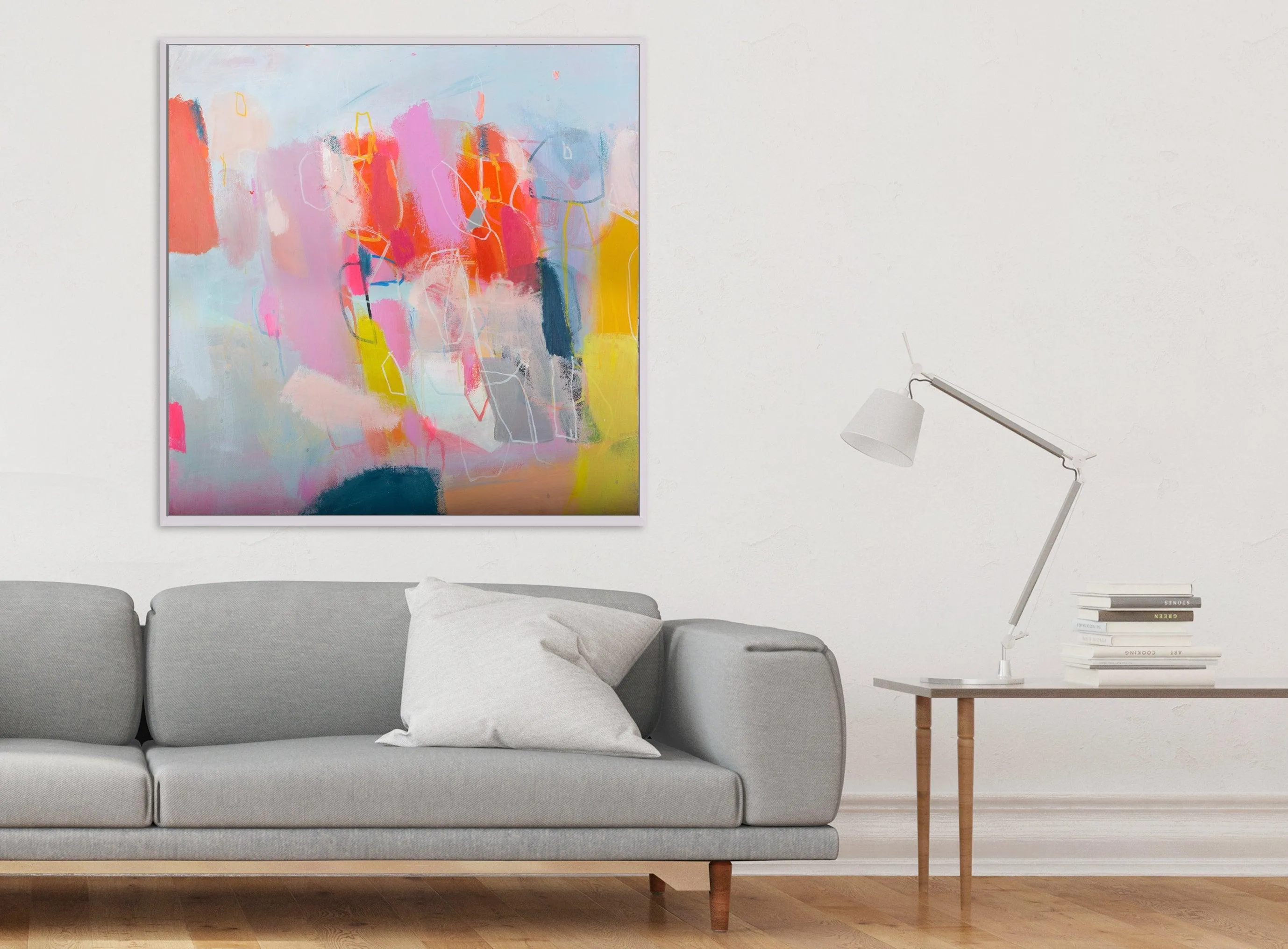 extra large colorful abstract modern wall art pop art abstract original painting by Camilo Mattis