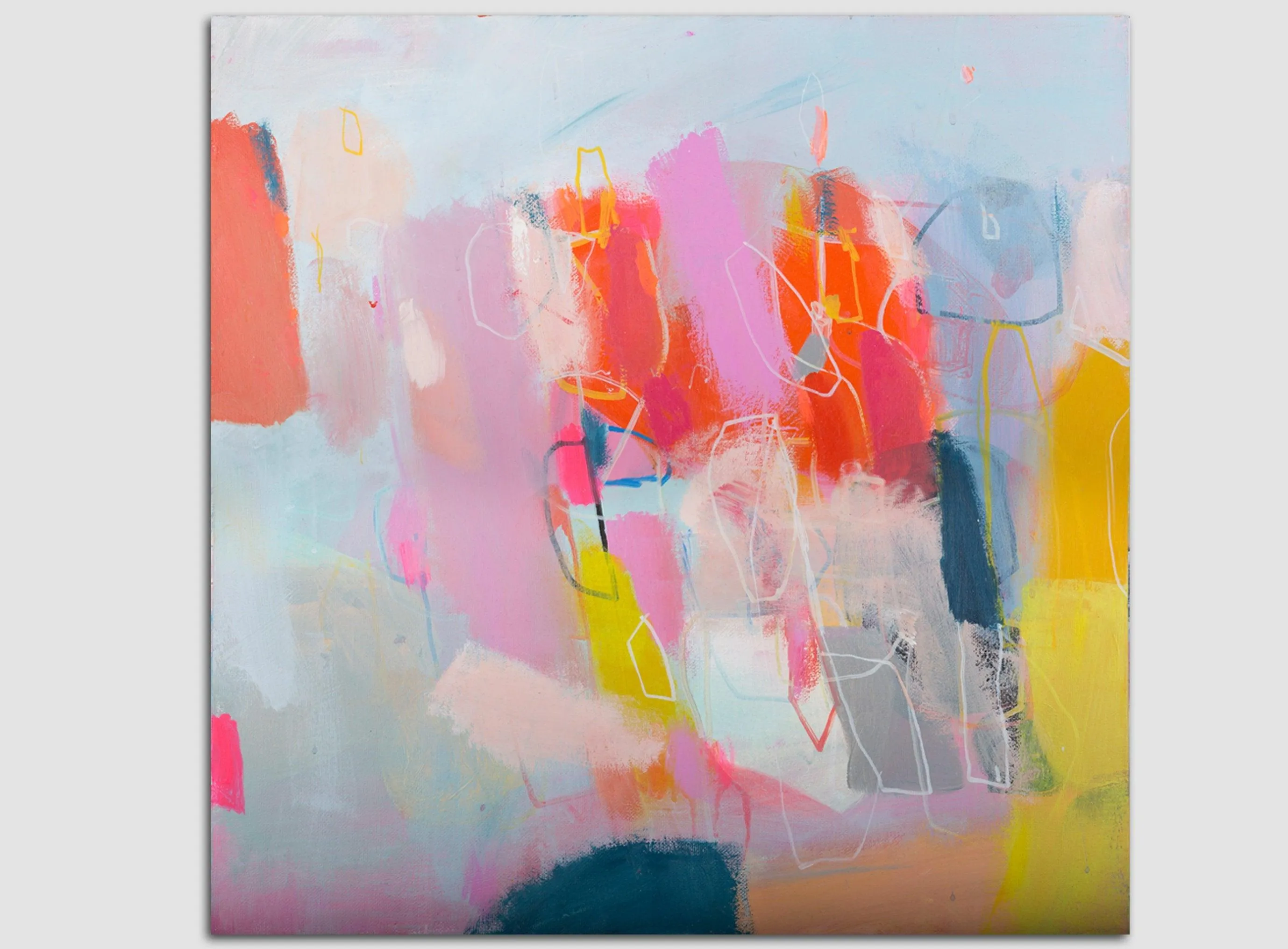 extra large colorful abstract modern wall art pop art abstract original painting by Camilo Mattis