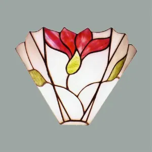 Geometric Stained Glass Wall Sconce - Flower Pattern Wall Light for Bedroom