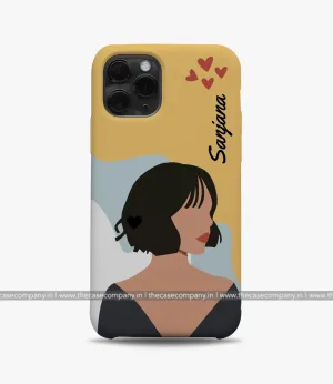 Girl Portrait Custom Name Case