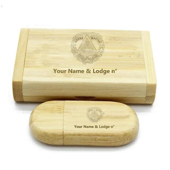 Grand Master Blue Lodge USB Flash Drives - Various Wood Colors
