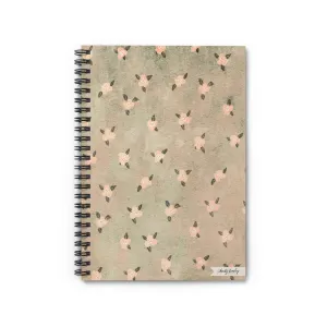 Grungy Pink Floral Spiral Notebook - Ruled Line - by Christy Beasley