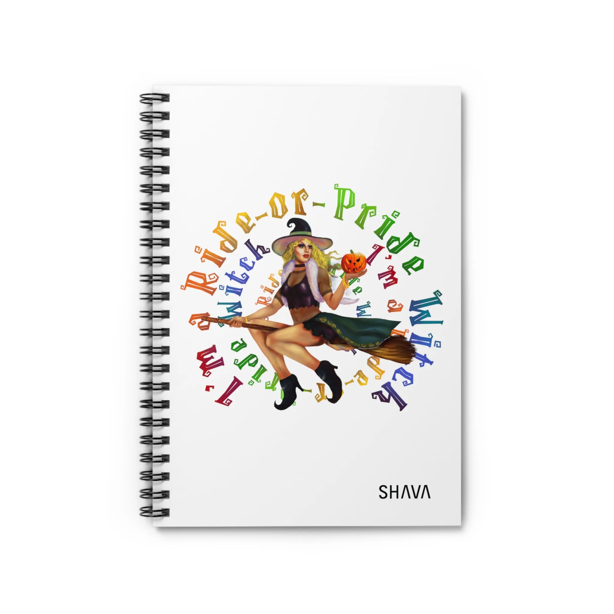 Halloween/ Spiral Notebook - Ruled Line/ I'm Ride or Pride - White