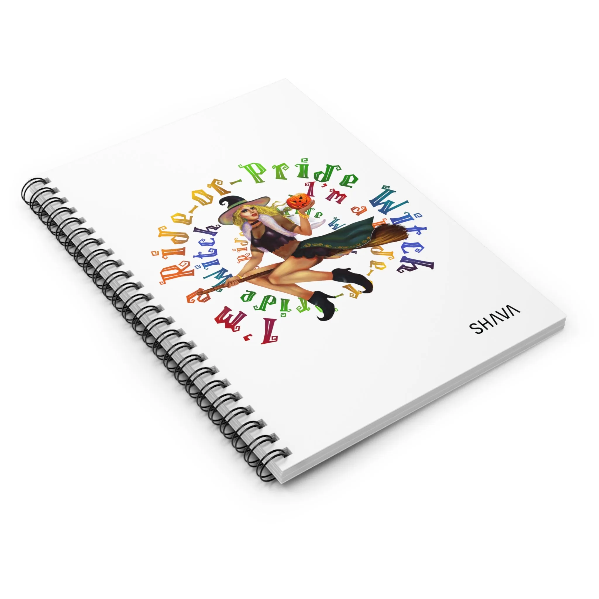 Halloween/ Spiral Notebook - Ruled Line/ I'm Ride or Pride - White