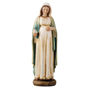 Hand Painted Mary, Mother of Jesus Resin Statue, 8 Inches