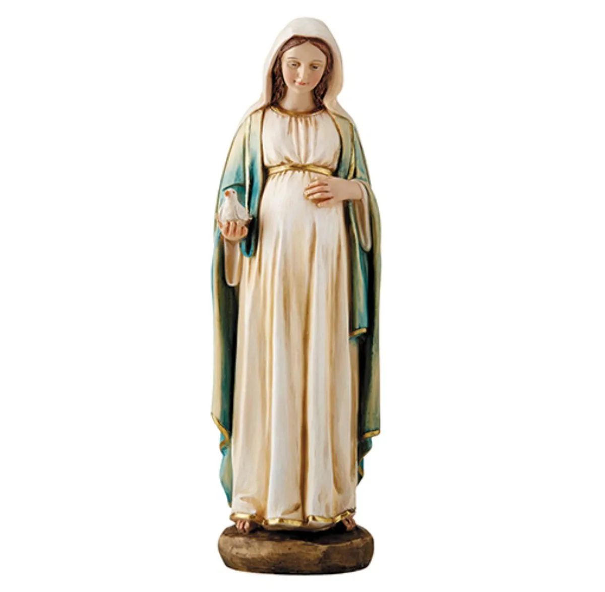 Hand Painted Mary, Mother of Jesus Resin Statue, 8 Inches