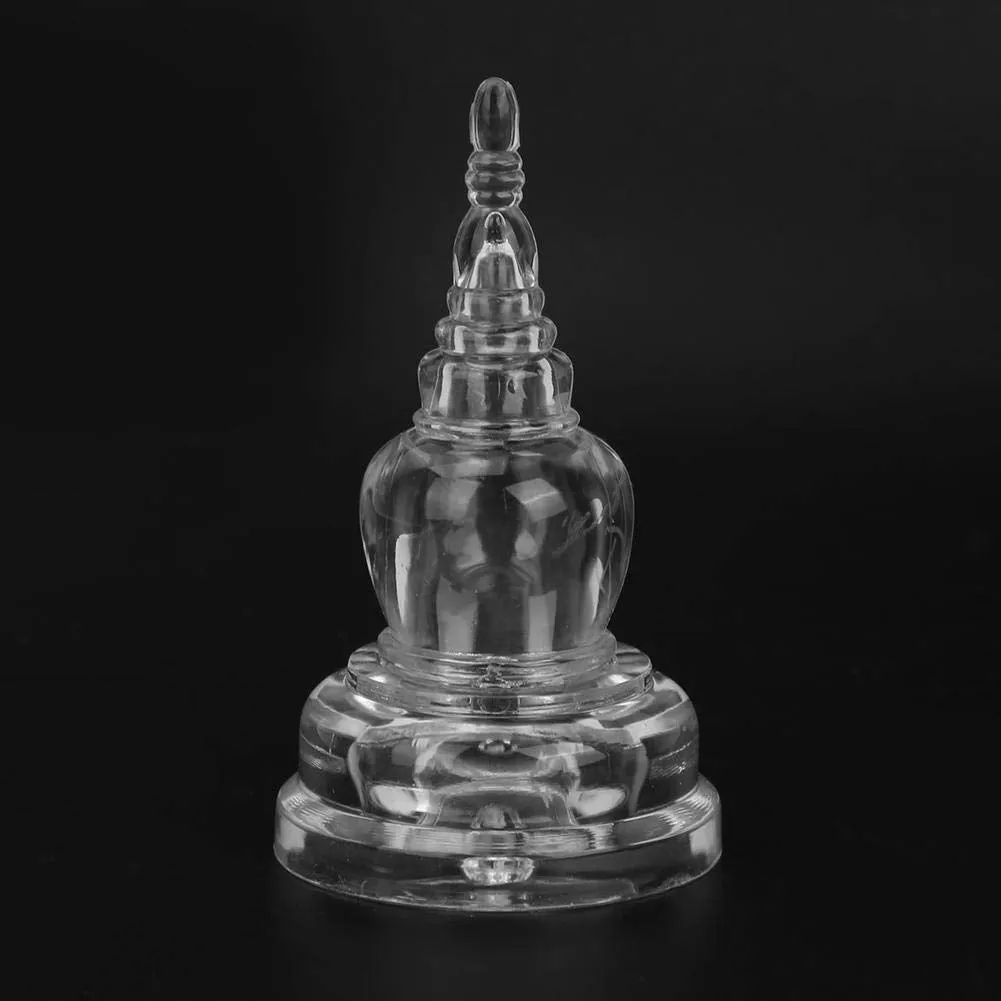 HEEPDD chedi Stupa Pagoda Statue,Acrylic Buddhism Dagoba Mascot Temple Decoration Handicraft