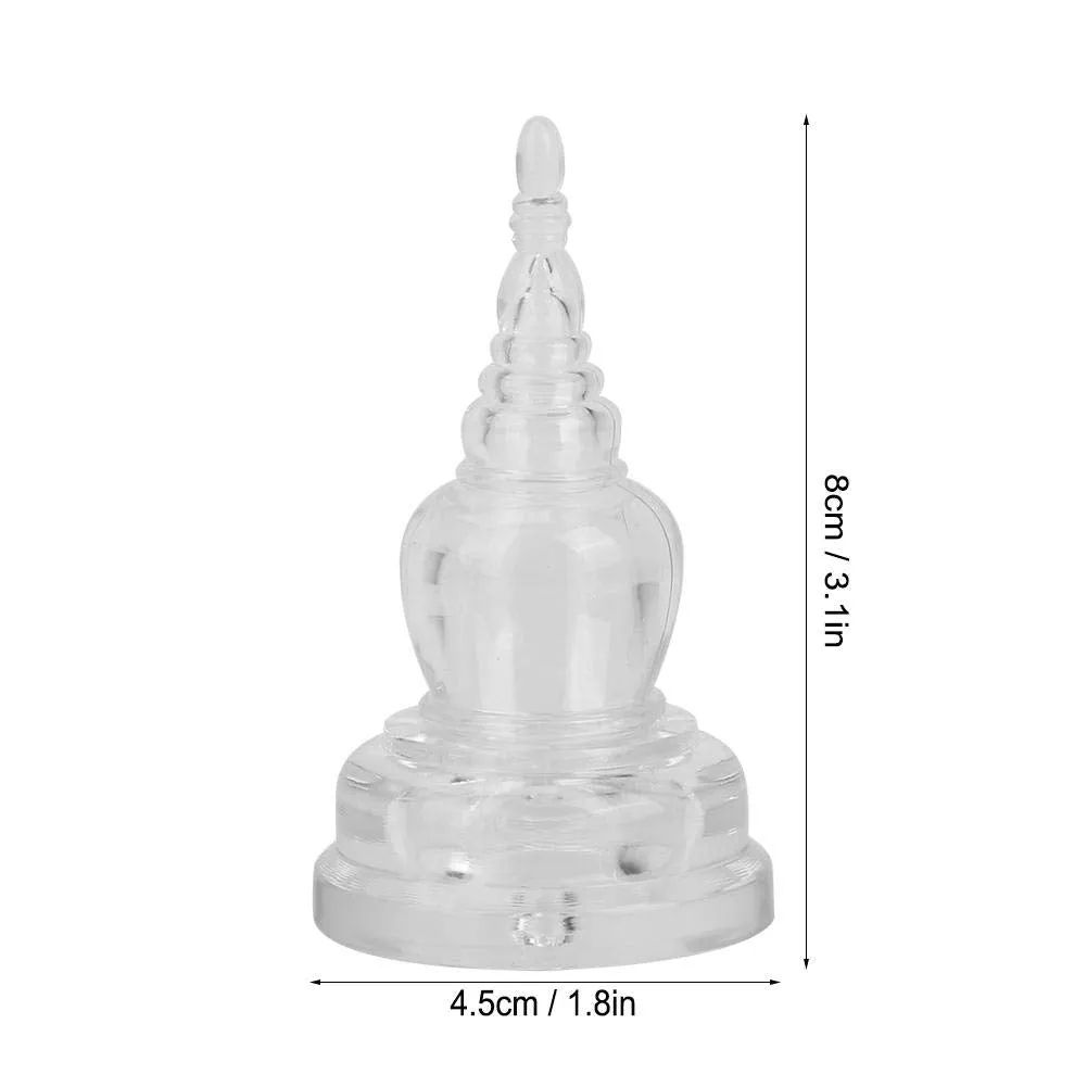 HEEPDD chedi Stupa Pagoda Statue,Acrylic Buddhism Dagoba Mascot Temple Decoration Handicraft