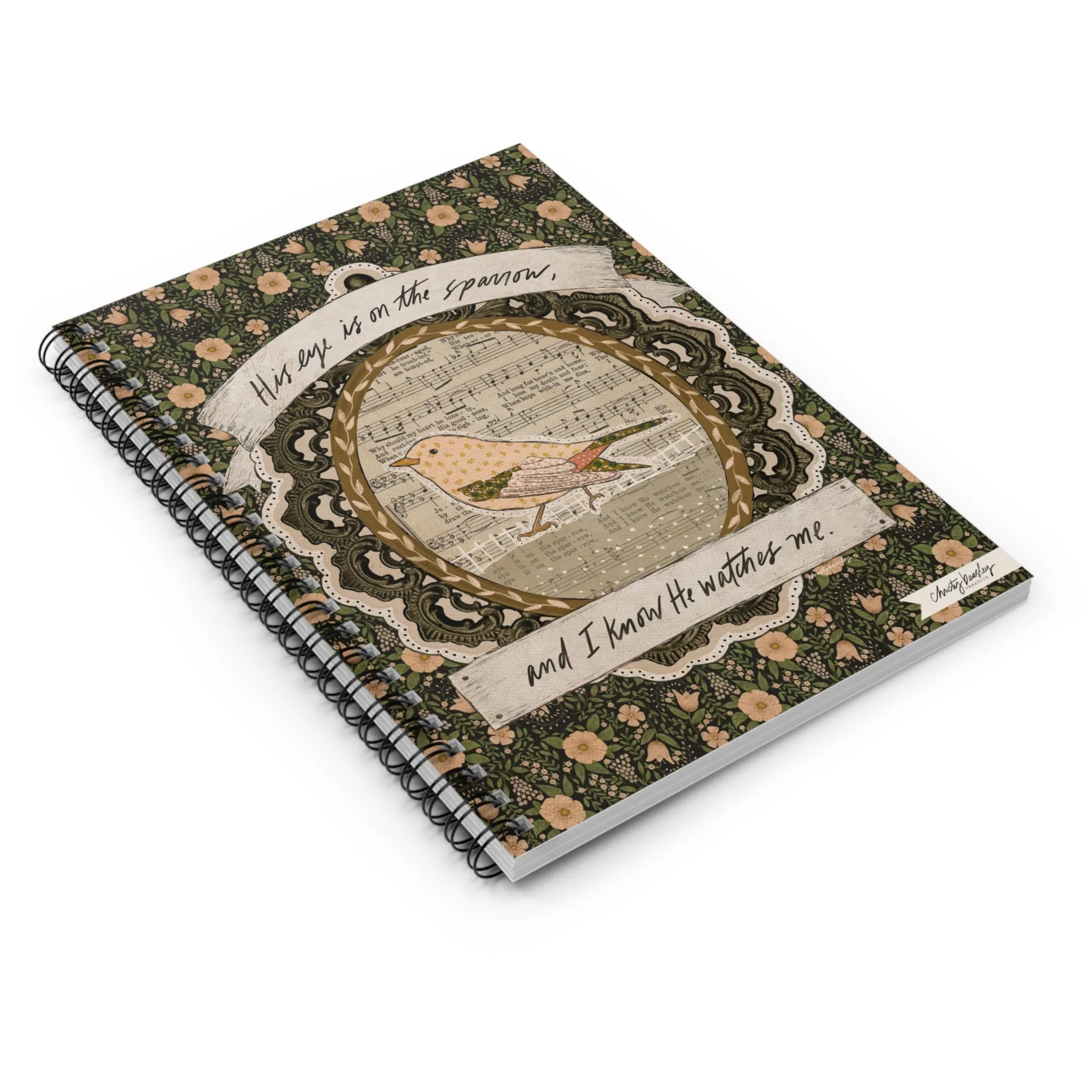 “His Eye is on the Sparrow”  Spiral Notebook - Ruled Line - by Christy Beasley
