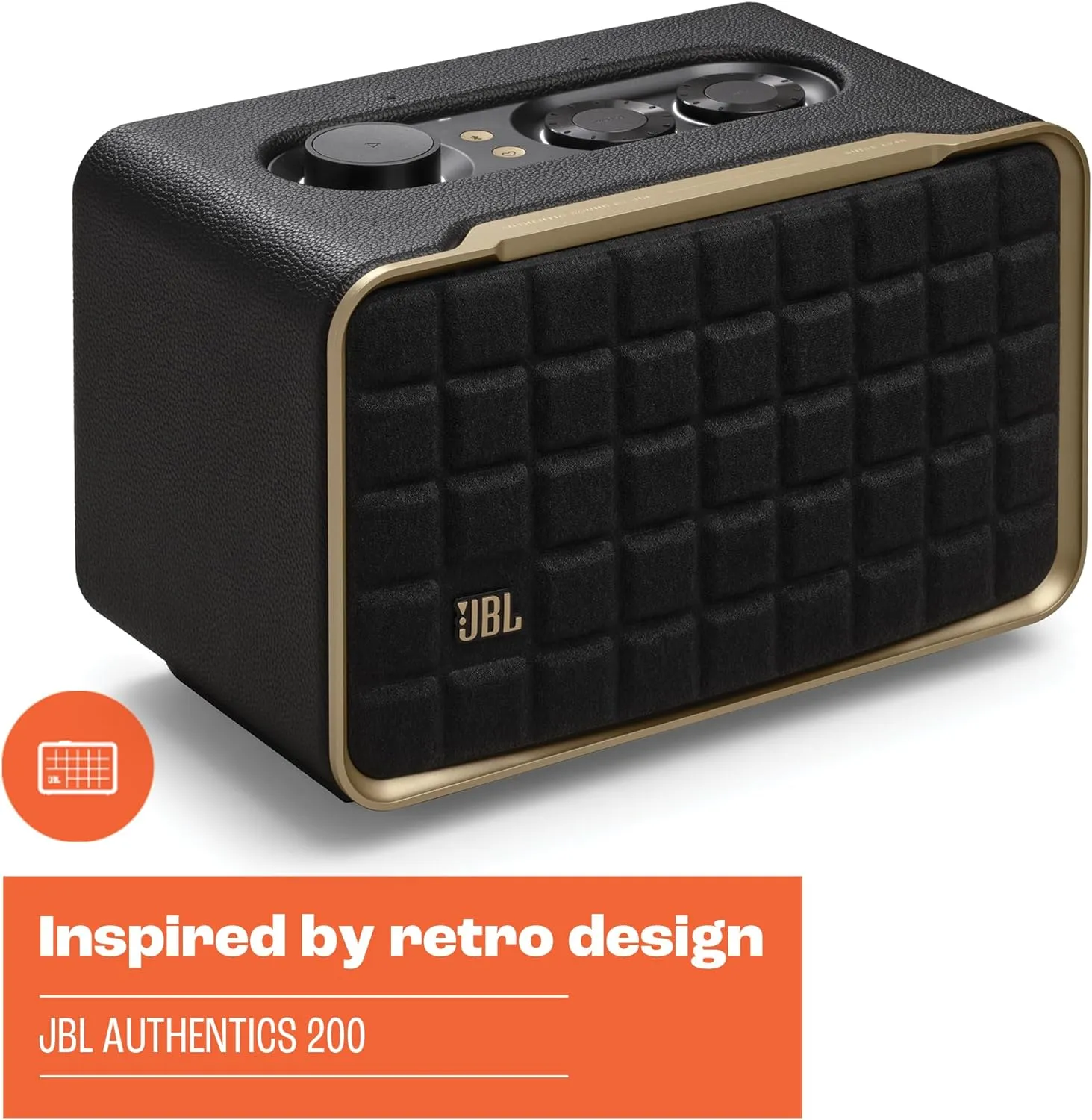 JBL AUTHENTICS 200 Smart home speaker with Wi-Fi, Bluetooth and Voice Assistants with Retro Design