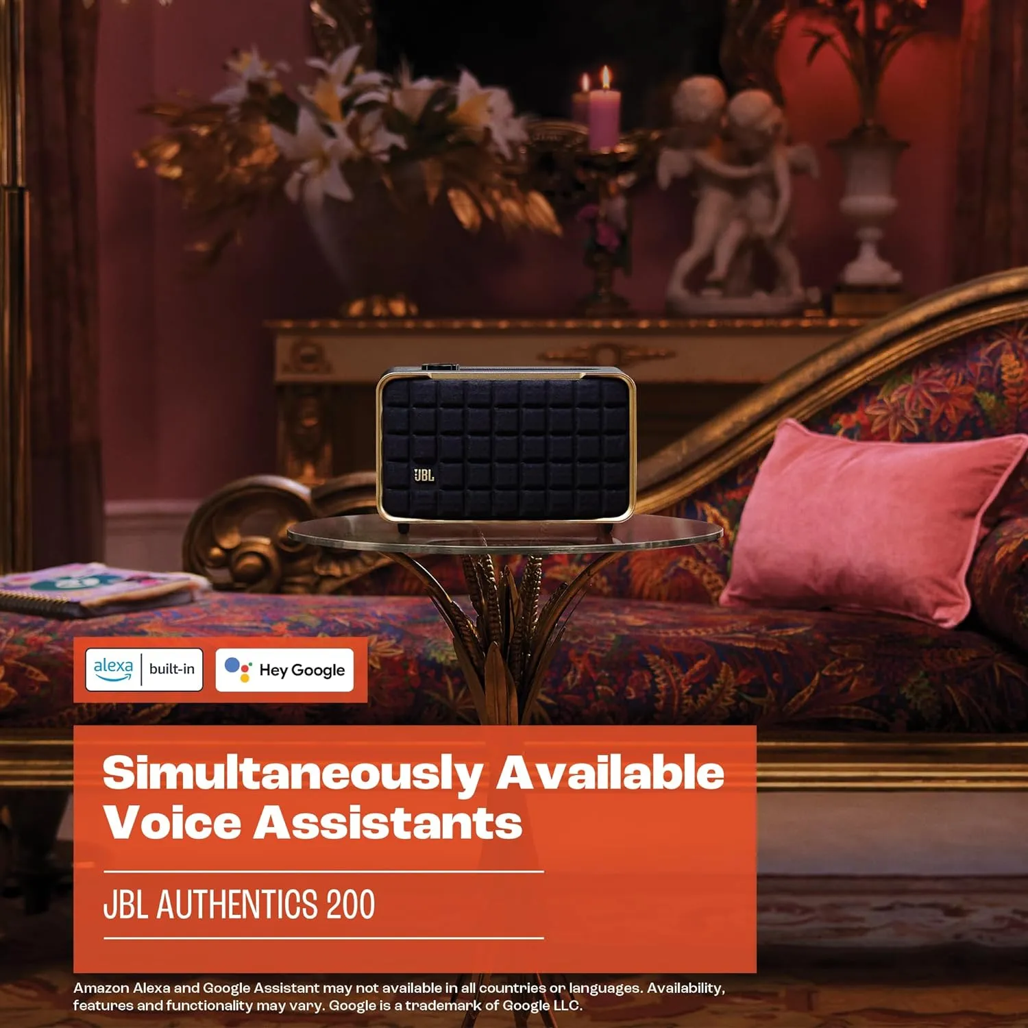 JBL AUTHENTICS 200 Smart home speaker with Wi-Fi, Bluetooth and Voice Assistants with Retro Design