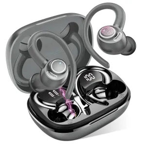 Jesebang Ecouteurs Bluetooth sans Fil Sport, 2024 couteur Bluetooth 5.3 HiFi Stro, Ecouteurs sans Fil avec ENC Mic, Oreillette Bluetooth Running IP7 tanche, 40H Casque Bluetooth cran LED, Noir