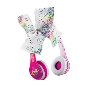 KIDdesigns Jojo Siwa Kid Safe Wireless Bluetooth Kids Headphones - White/Pink KIDdesigns Jojo Siwa Kid Safe Wireless Bluetooth Kids Headphones - White/Pink