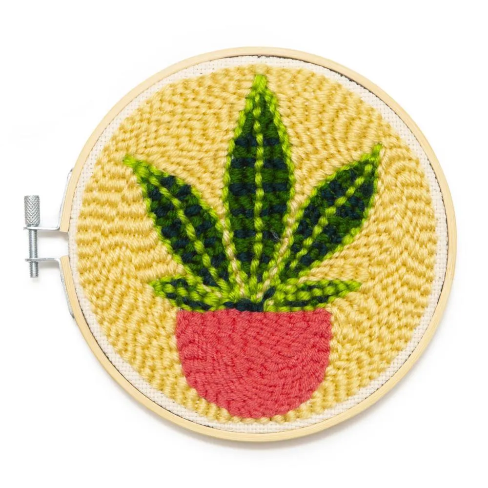 Kikkerland Mini Punch Needle Kit - Houseplant