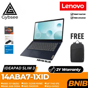 LAPTOP LENOVO IDEAPAD SLIM 3 14ABA7-1XID | R7-5825U 8/512 AMD W11 OHS