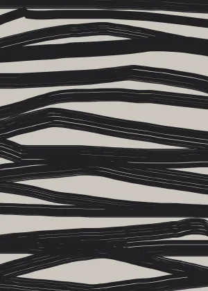 Large Black and Beige Abstract Wall Art Print (8)