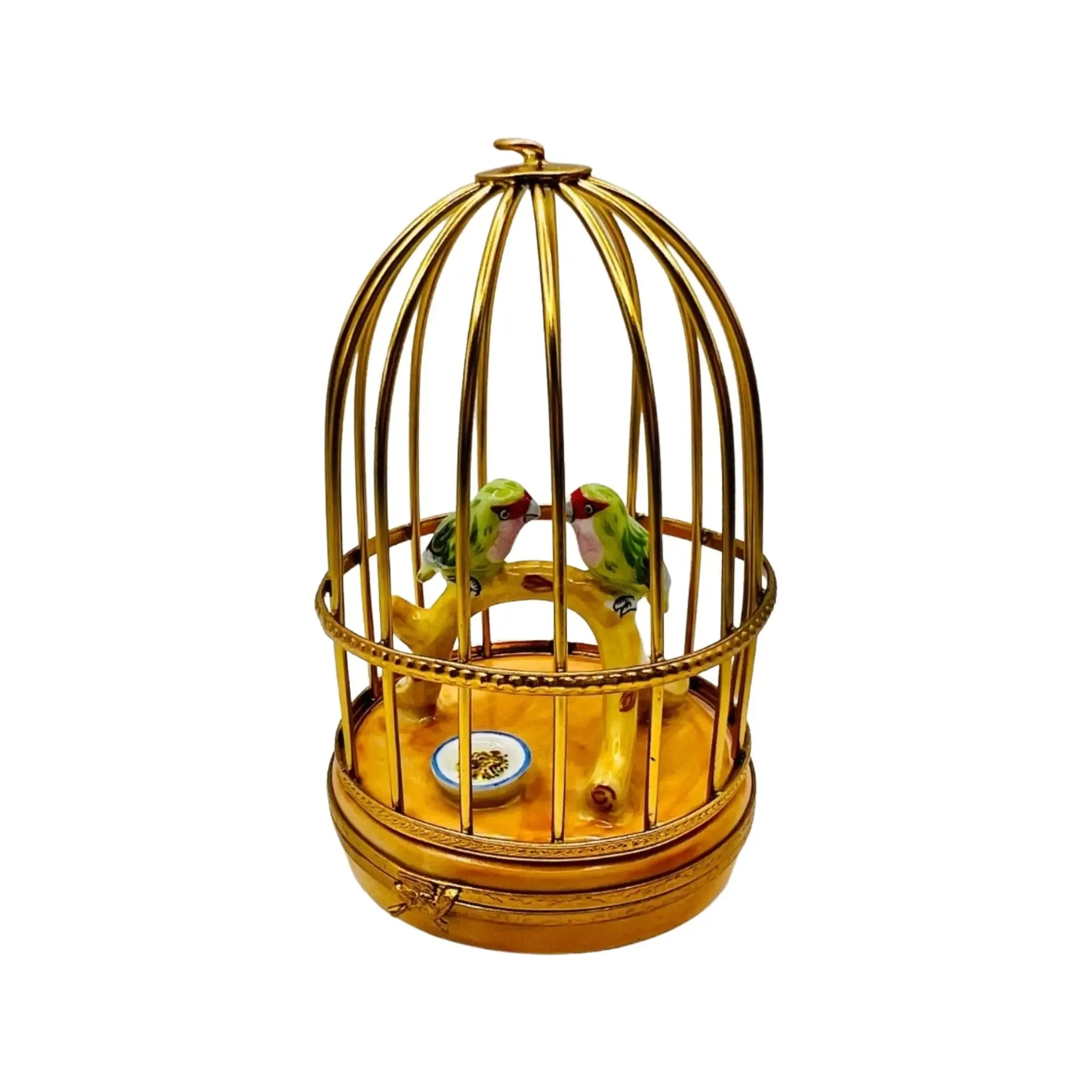 Lovebirds In Cage