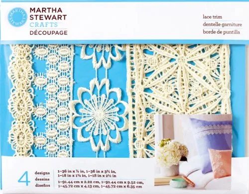 Martha Stewart Decoupage Lace Trim Geometric Flora