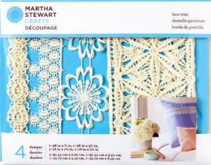 Martha Stewart Decoupage Lace Trim Geometric Flora