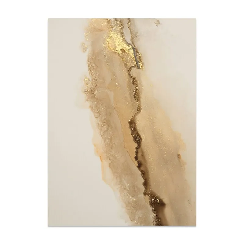 Modern Abstract Liquid Beige Golden Liquid Marble Wall Art Fine Art Canvas Prints Pictures For Luxury Living Room Chic Bedroom Art Decor