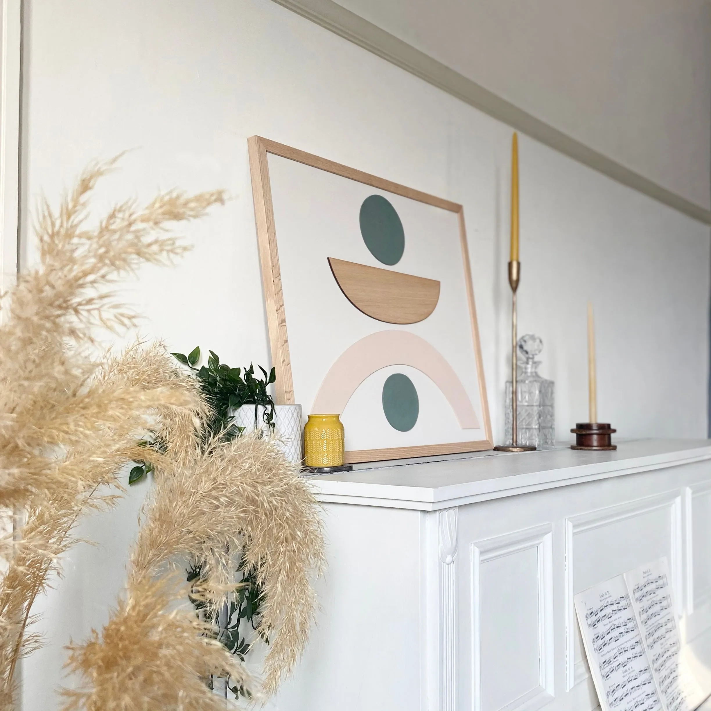 Modern Abstract Shape Wooden Art