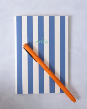 Navy - Cabana Striped Notebook - Fin Studio