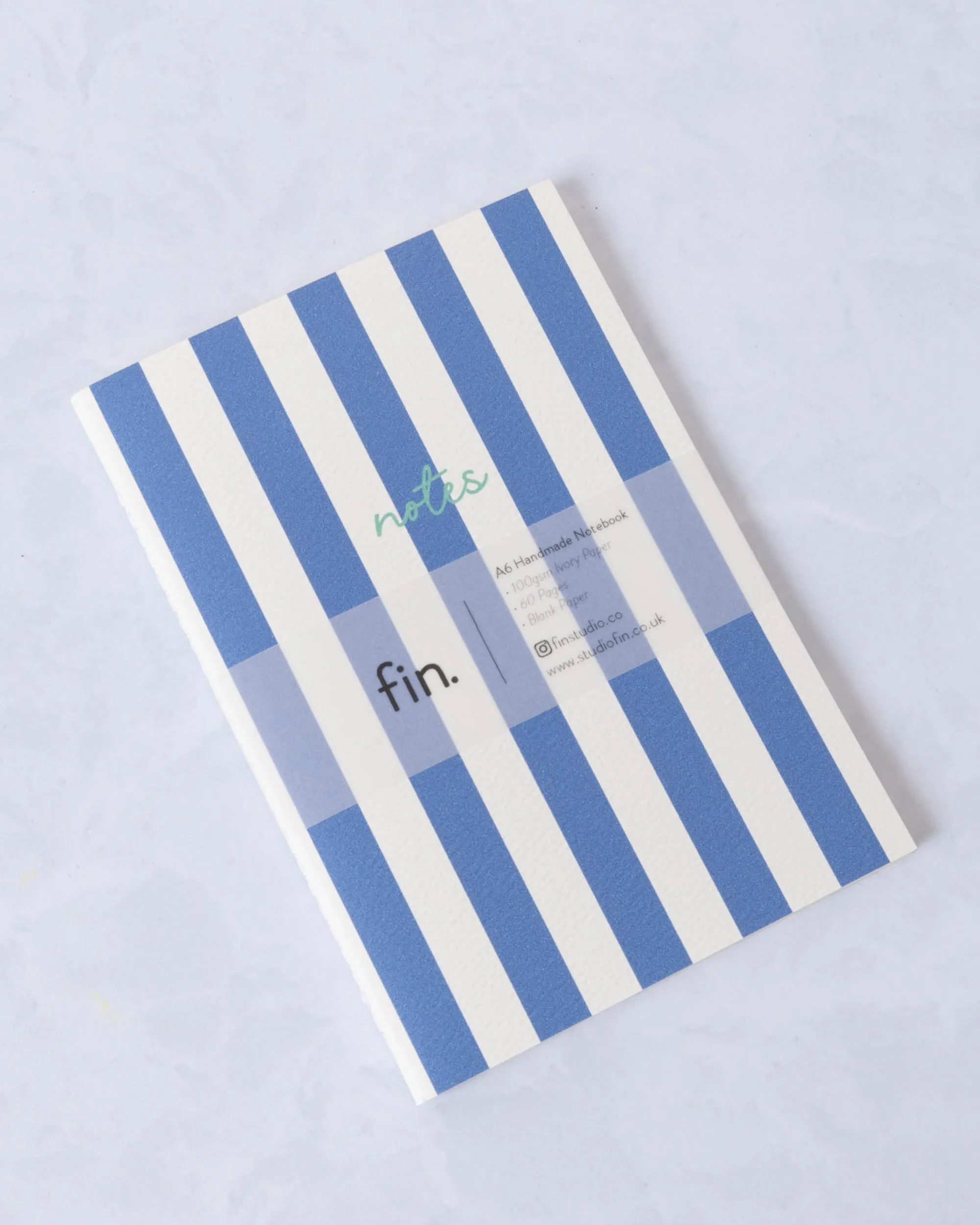 Navy - Cabana Striped Notebook - Fin Studio