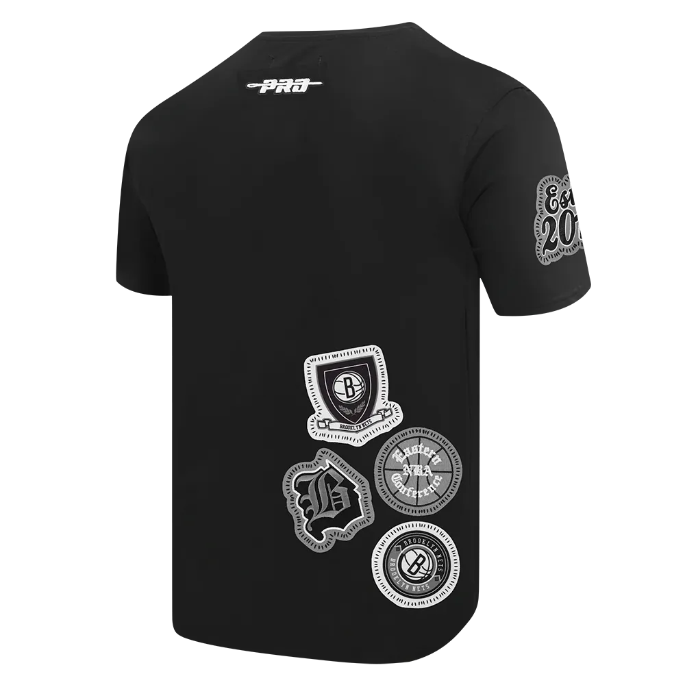 NBA BROOKLYN NETS DIY PICK STITCH MEN'S SINGLE JERSEY TEE (BLACK)