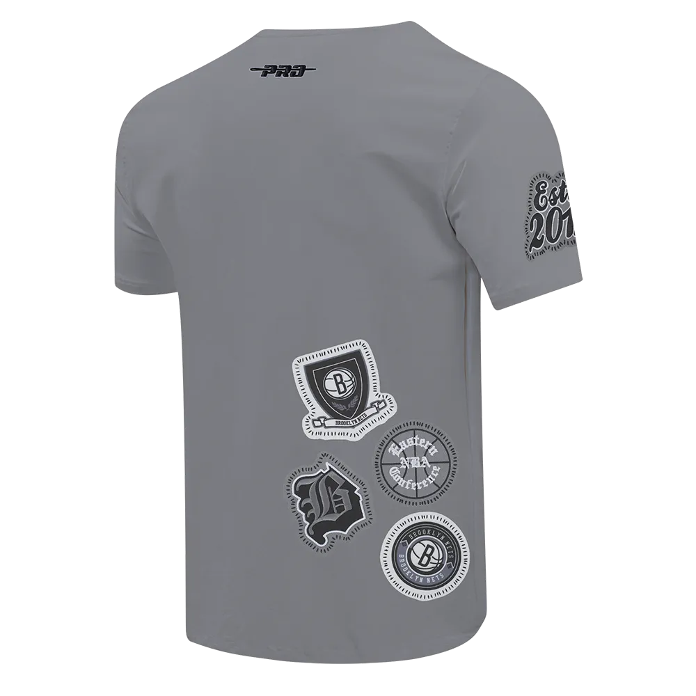 NBA BROOKLYN NETS DIY PICK STITCH MEN'S SINGLE JERSEY TEE (GRAY)