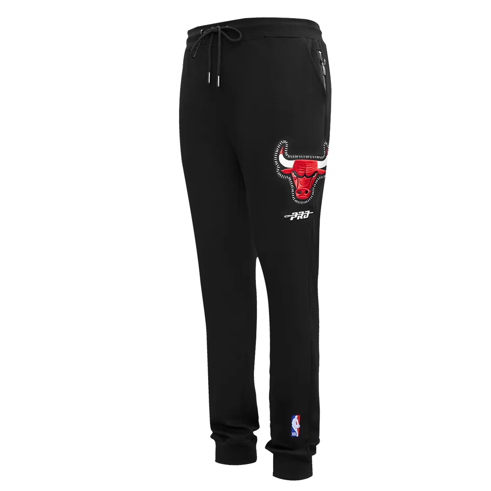 NBA CHICAGO BULLS DIY PICK STITCH MEN'S DOUBLE KNIT JOGGER (BLACK)