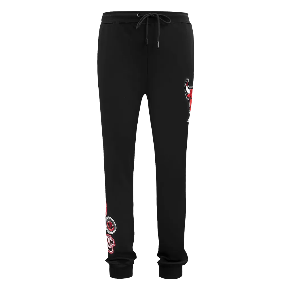 NBA CHICAGO BULLS DIY PICK STITCH MEN'S DOUBLE KNIT JOGGER (BLACK)