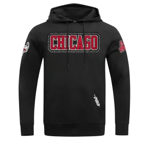 NBA CHICAGO BULLS DIY PICK STITCH MEN'S DOUBLE KNIT PULLOVER HOODIE (BLACK)