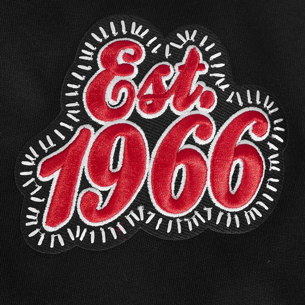 NBA CHICAGO BULLS DIY PICK STITCH MEN'S DOUBLE KNIT PULLOVER HOODIE (BLACK)