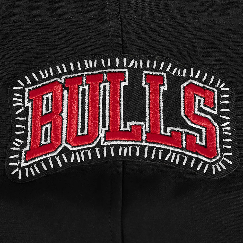 NBA CHICAGO BULLS DIY PICK STITCH MEN'S DOUBLE KNIT PULLOVER HOODIE (BLACK)