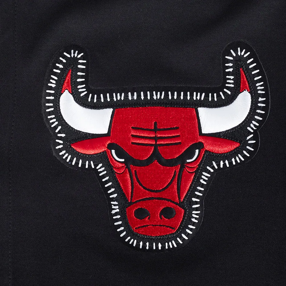 NBA CHICAGO BULLS DIY PICK STITCH MEN'S DOUBLE KNIT SHORT SLEEVE JACKET (BLACK)