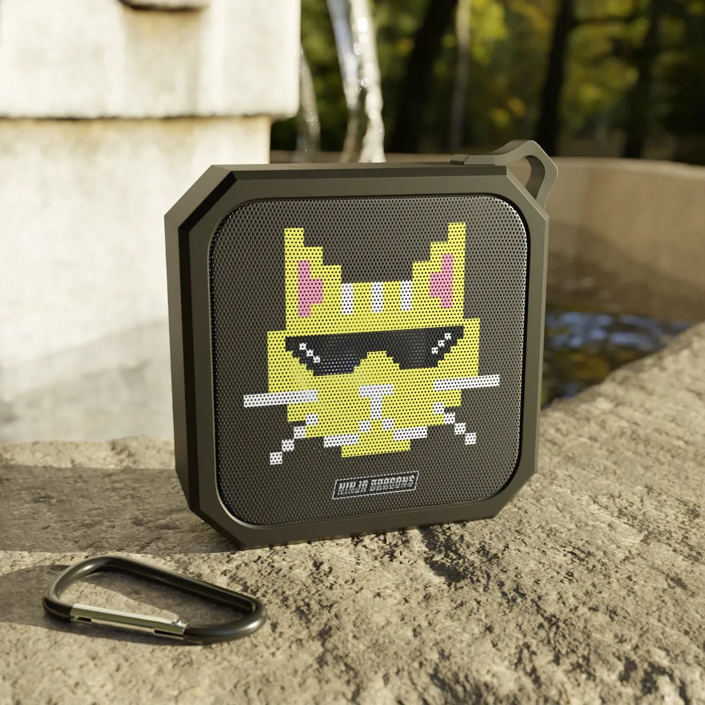 Ninja Dragons Cat with Sunglasses Retro Pixel Waterproof Bluetooth Speaker